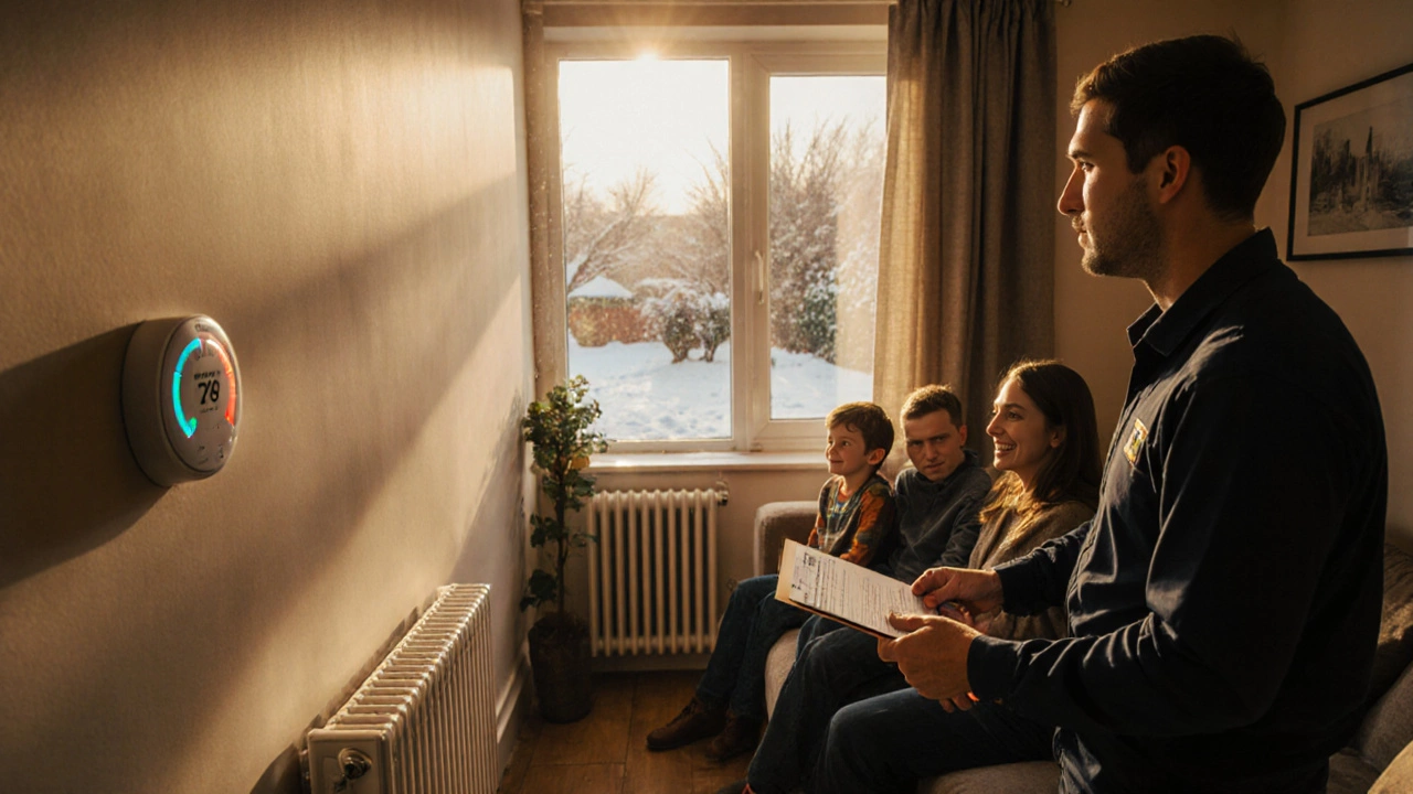 Family enjoying a warm home after the boiler service.