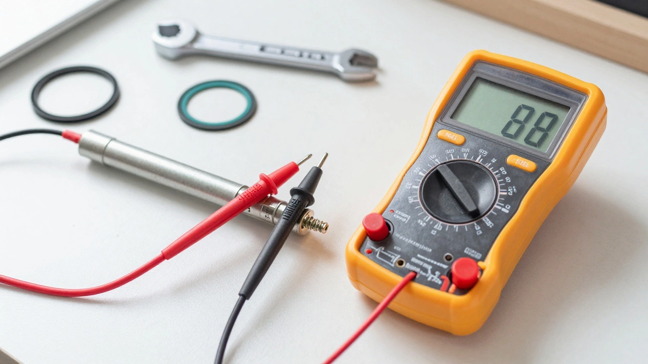 Using a multimeter to test the continuity of a water heater element