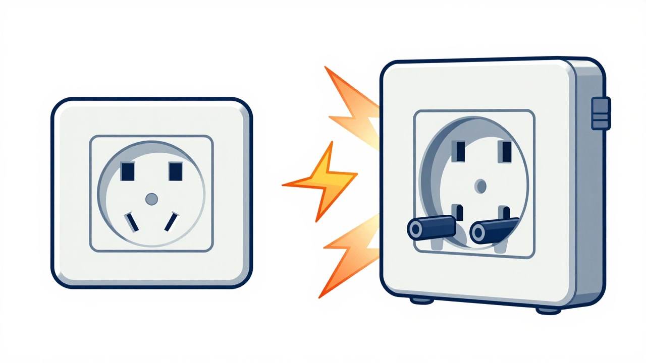 Comparison of standard outlet versus dedicated oven circuit socket