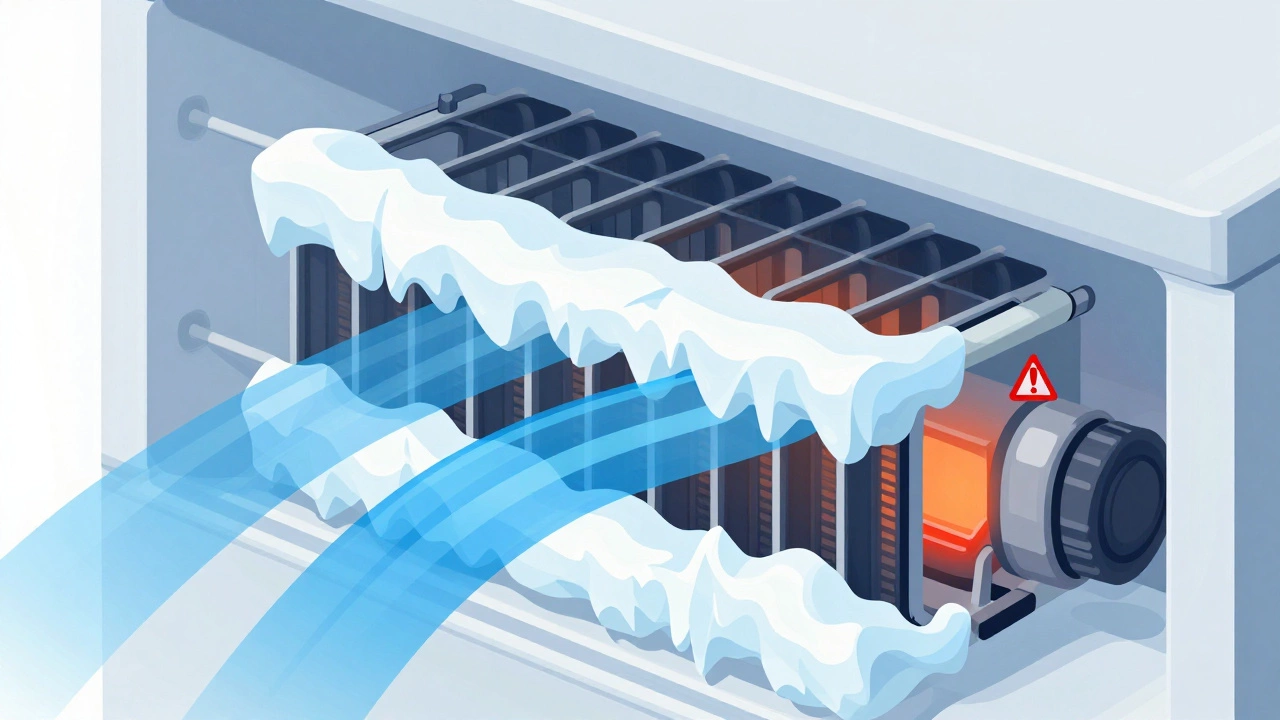 Ice blocking freezer evaporator coils diagram