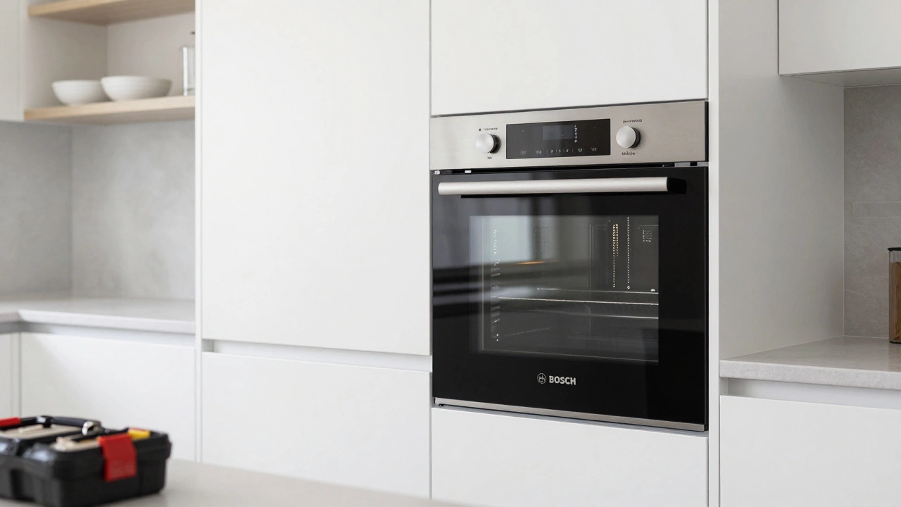 Premium electric oven installed correctly in modern kitchen