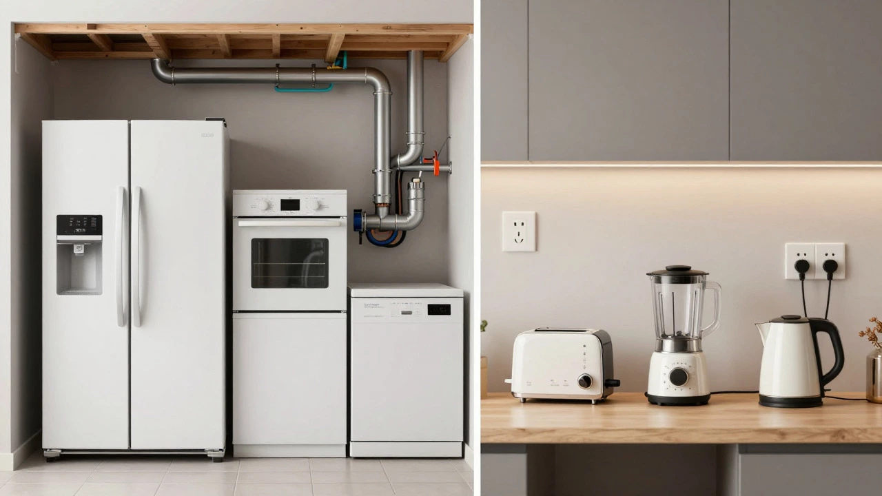 Comparison of installed major appliances versus portable minor appliances