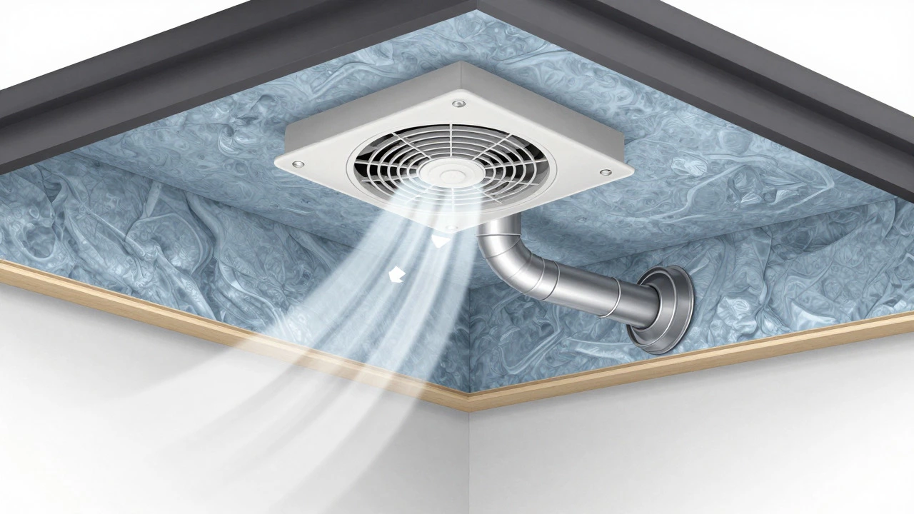 Cross-section diagram of extractor fan ducting