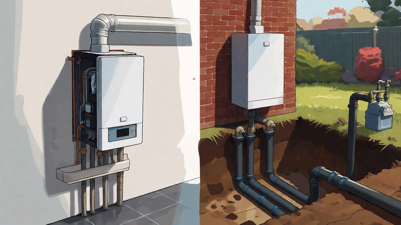 Comparison of simple boiler swap versus complex fuel line installation